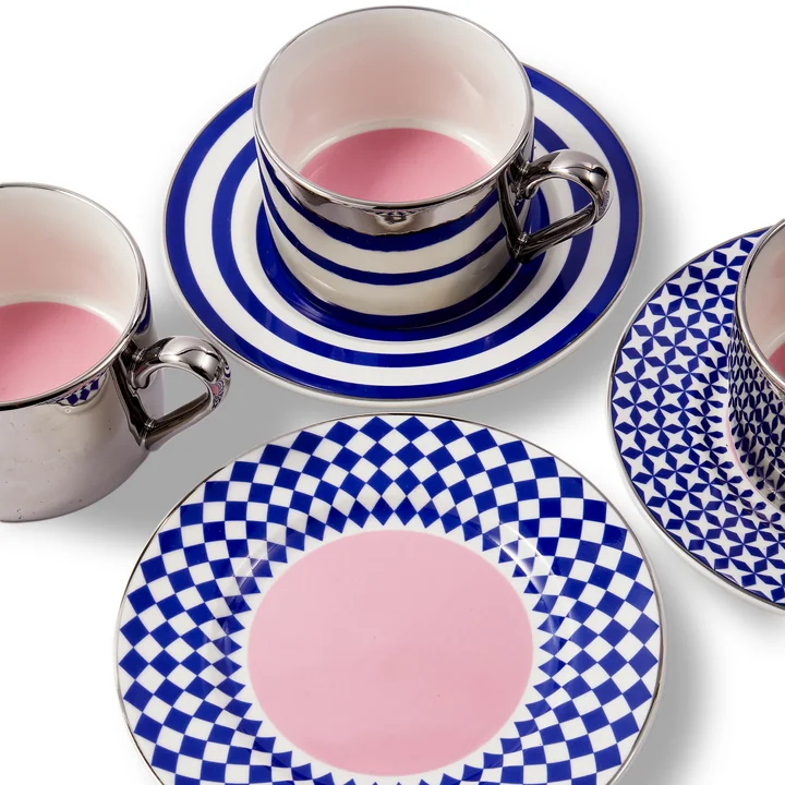 POLSPOTTEN - Aunty Serie, Tasses à café avec soucoupe, multicolore