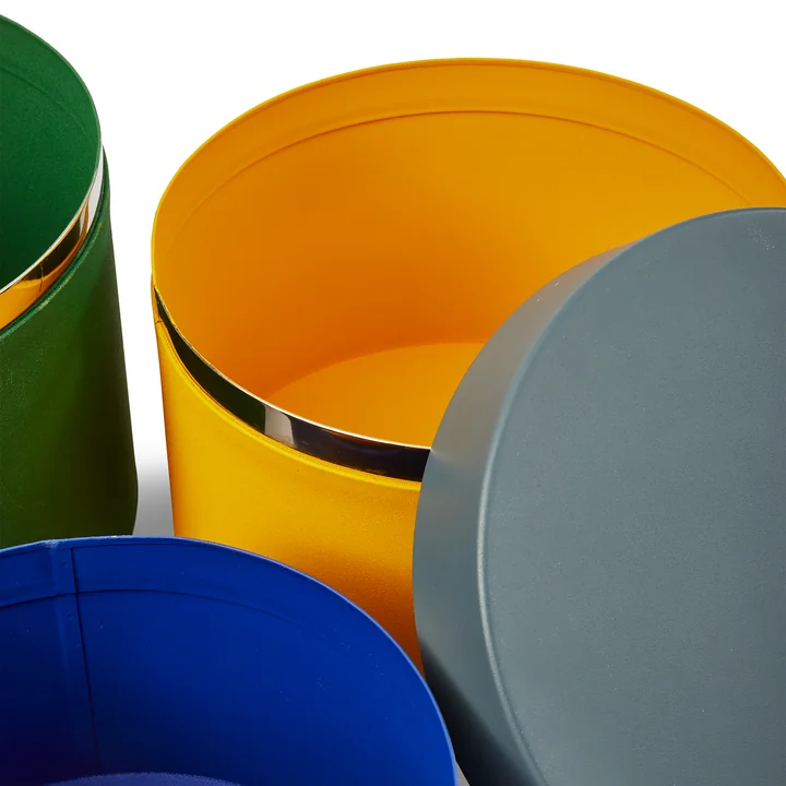 POLSPOTTEN - Round Metal Caps And Jars Boîte à provisions, set de 3, multicolore