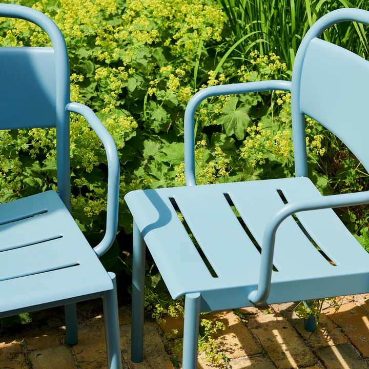 Muuto - Linear Steel Armchair Outdoor, bleu clair
