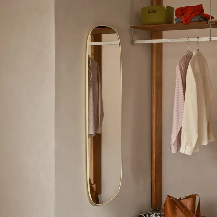 Muuto - Framed Mirror , 150 cm, jaune clair / verre transparent