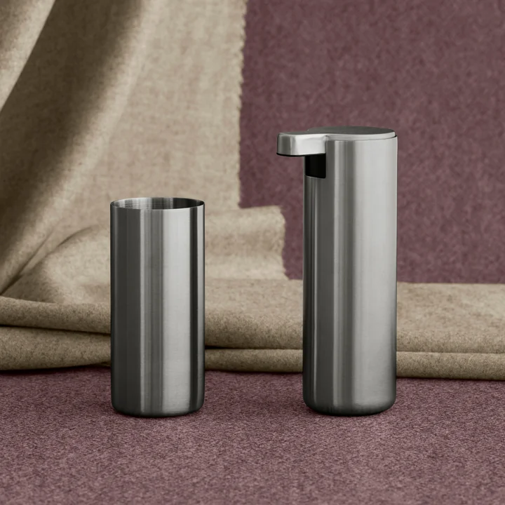 Blomus - Distributeur de savon et verre à brosse à dents « Modo », en acier inoxydable