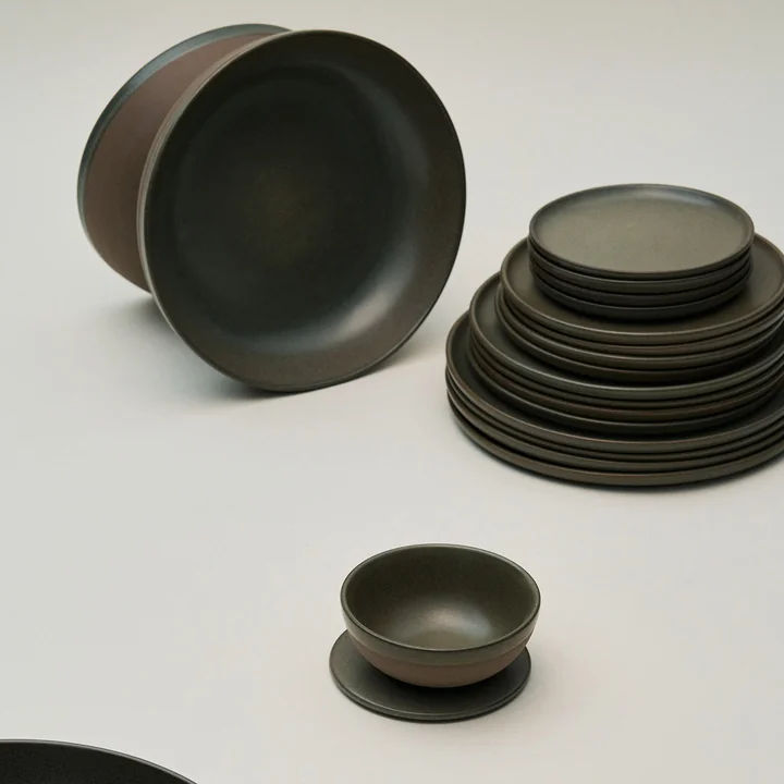 Serax - Assiettes Surface, Ø 24 cm, vertes (lot de 4)
