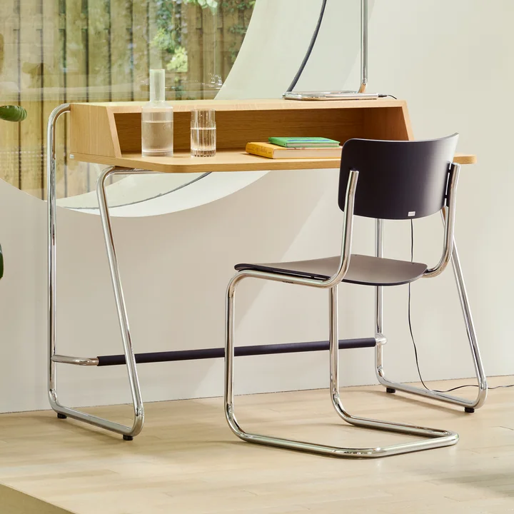 Thonet - Chaise « S 43 », chrome / noir (TP 29)