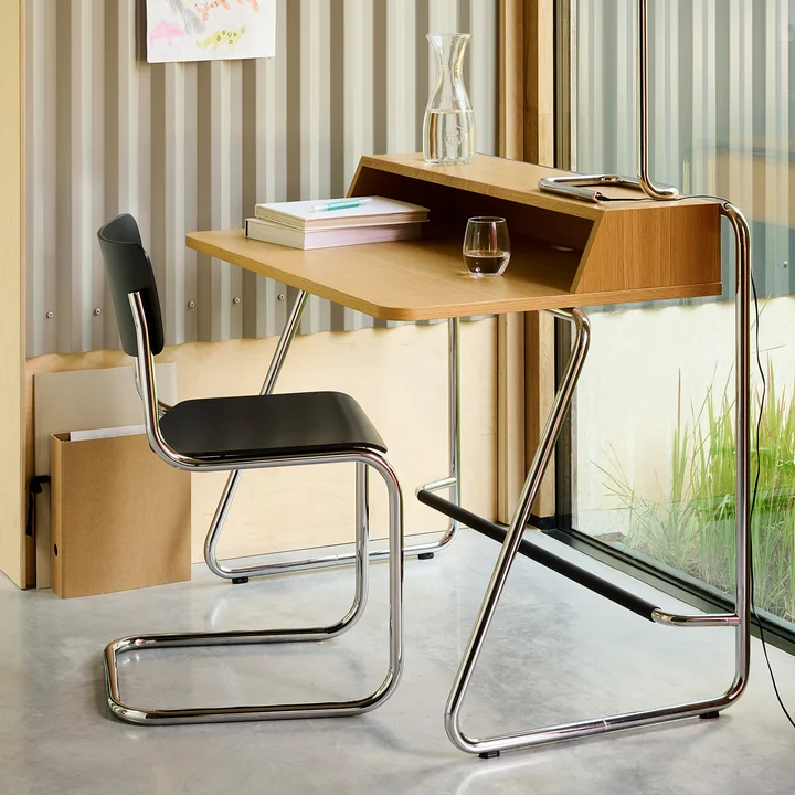 Thonet - Chaise « S 43 », chrome / noir (TP 29)
