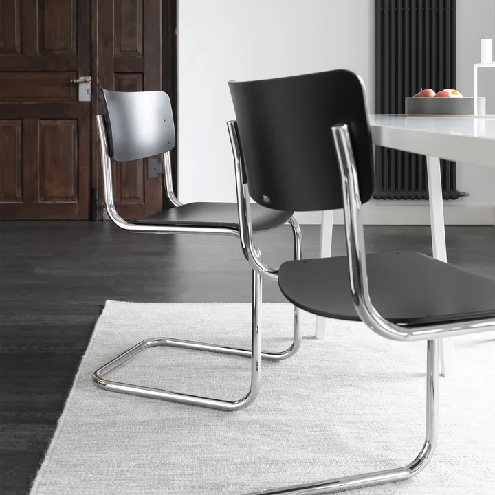 Thonet - Chaise « S 43 », chrome / noir (TP 29)