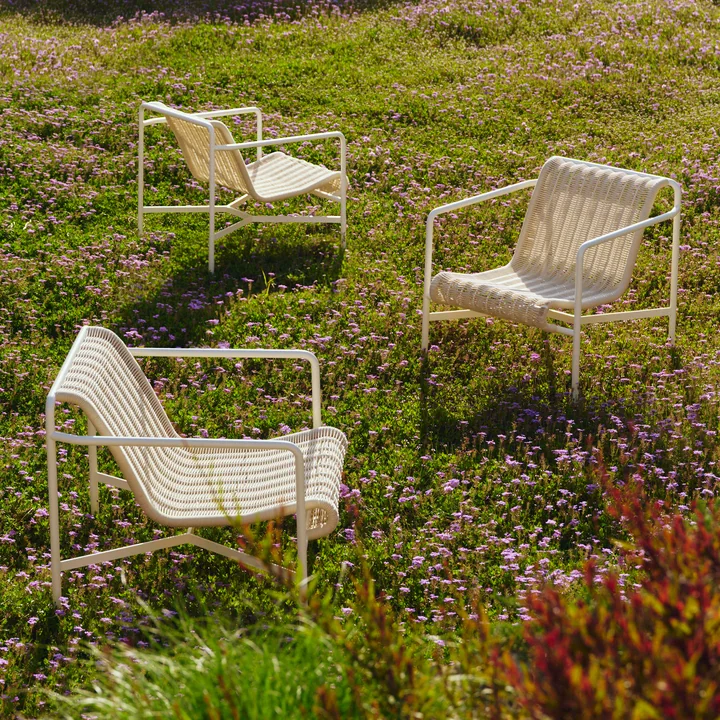 HAY - Fauteuil « Palissade Cord Lounge Chair Low », blanc crème