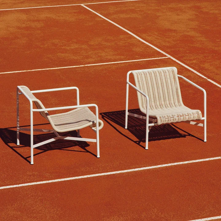 HAY - Fauteuil « Palissade Cord Lounge Chair Low », blanc crème