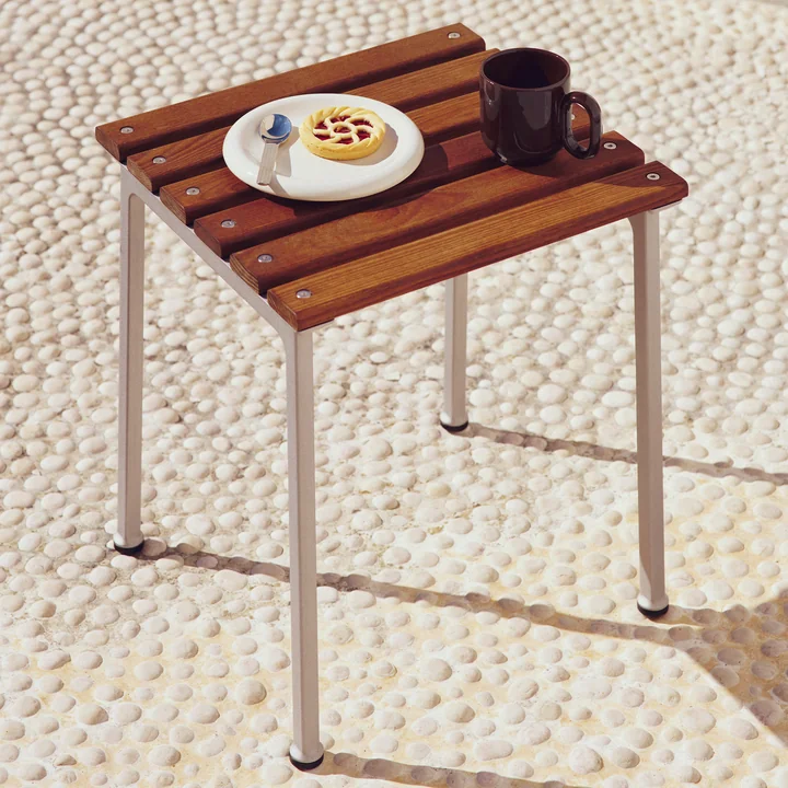 HAY - Tabouret d'extérieur « Traverse », aluminium / frêne huilé