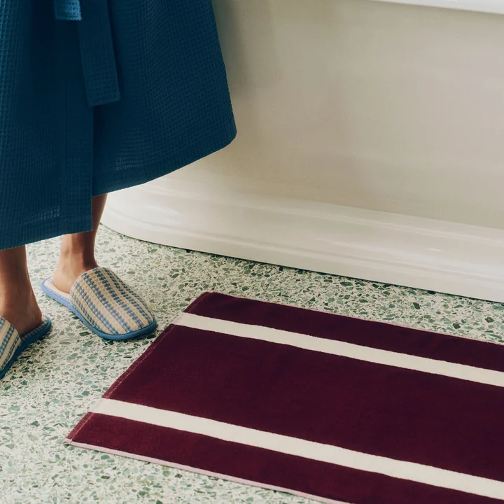 HAY - Tapis de bain « Stripe », 50 x 80 cm, bordeaux