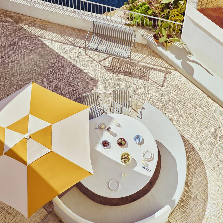 HAY - Terrazza Parasols, octogonaux, Palissade fauteuil à accoudoirs, Palissade banc