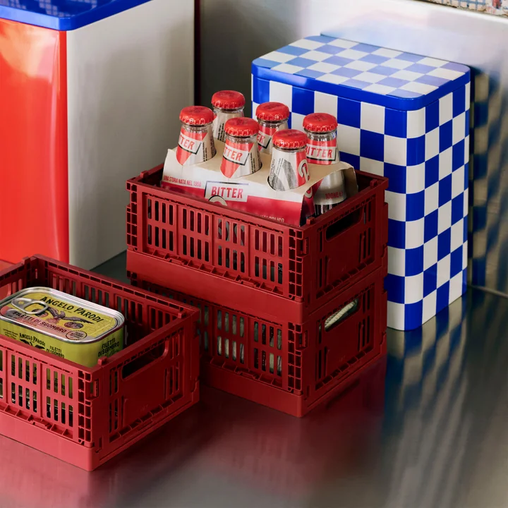 HAY - Panier « Colour Crate », bordeaux