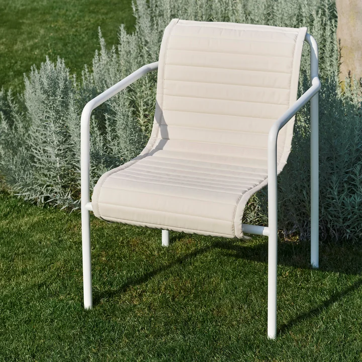 HAY - Coussin matelassé « Palissade » pour fauteuil de salle à manger, blanc crème