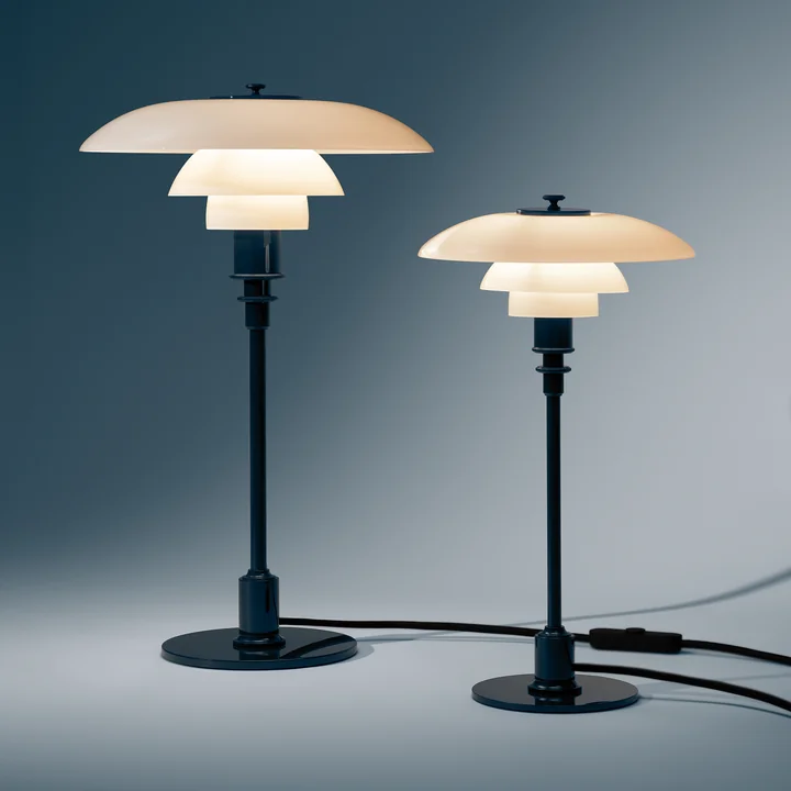 Louis Poulsen - Lampes de table « PH 3/2 » et « PH 2/1 Glossy », bleu foncé
