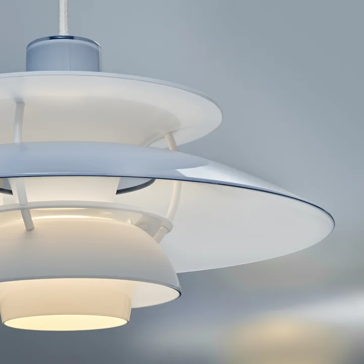 Louis Poulsen - PH 5 320 Opal Suspension, opal bleu pâle