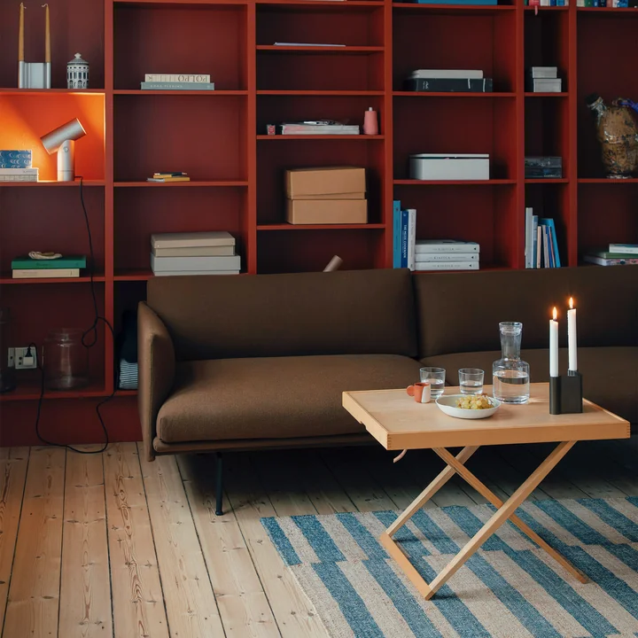 Muuto - Canapé Outline 3 places, Hallingdal 350 marron / noir (UE), en exclusivité