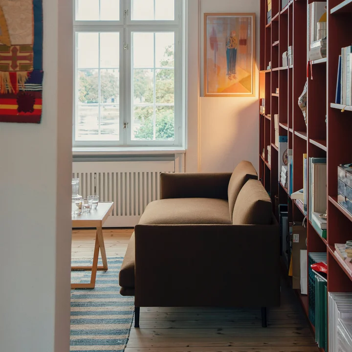 Muuto - Canapé Outline 3 places, Hallingdal 350 marron / noir (UE), en exclusivité