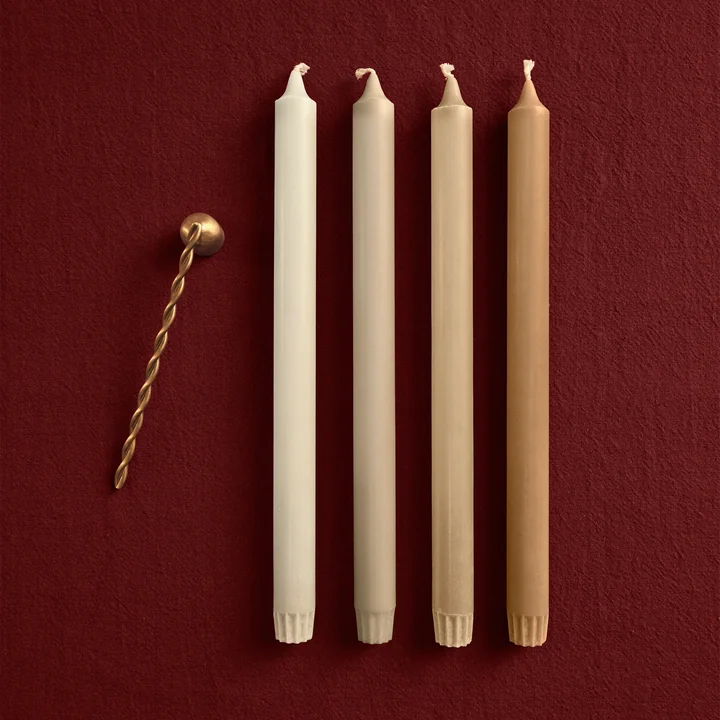 Ferm Living - Bougies cylindriques « Pure », Faded (lot de 4)