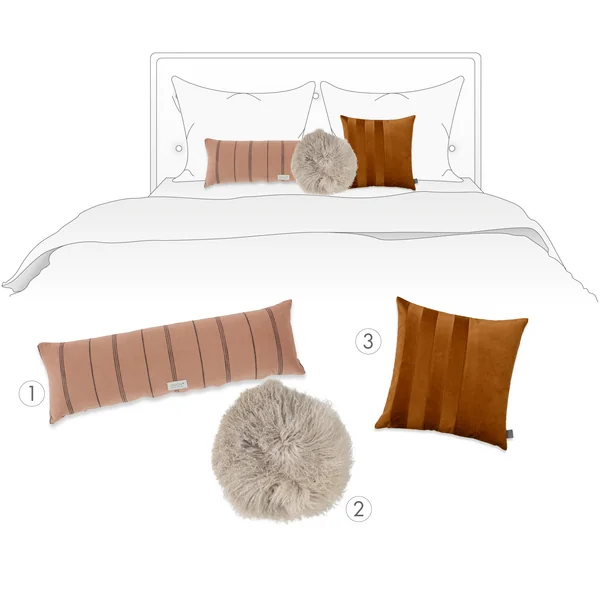 Coussin : mélange de motifs et de matériaux