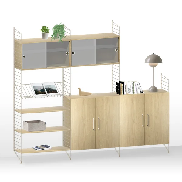 String - système d'étagères, chêne