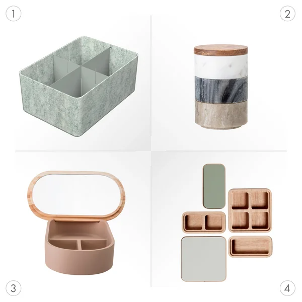 Boîtes de rangement avec extras