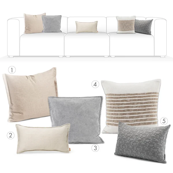 Coussins de style minimalisme doux