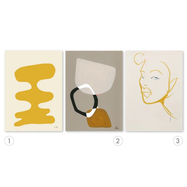 Combiner des affiches dans les tons de beige et de marron