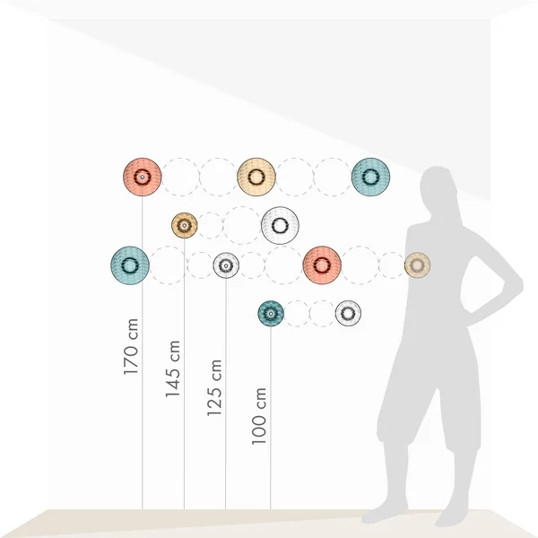 Les crochets de vestiaire doivent être montés à cette hauteur