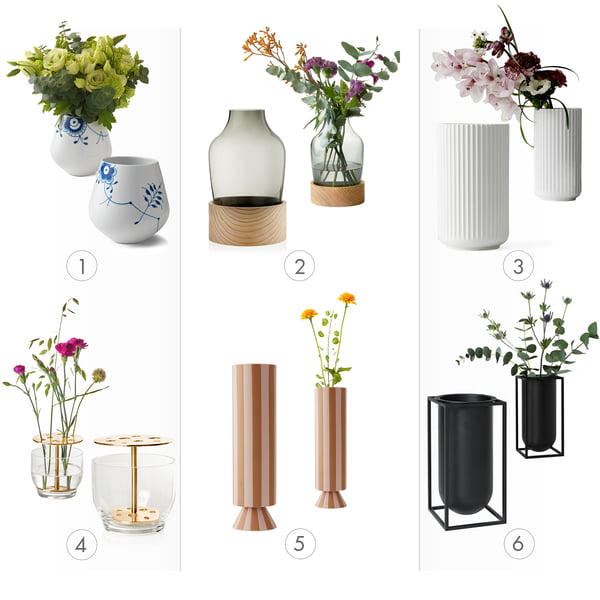 Vases et fleurs assorties