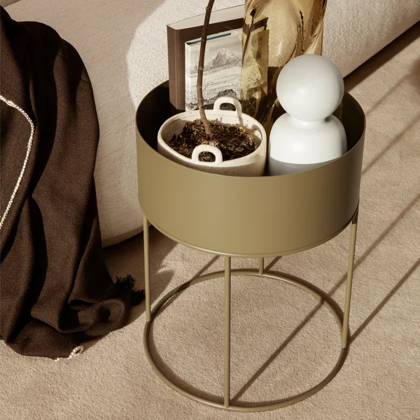 Plant Box Round de Ferm Living en olive