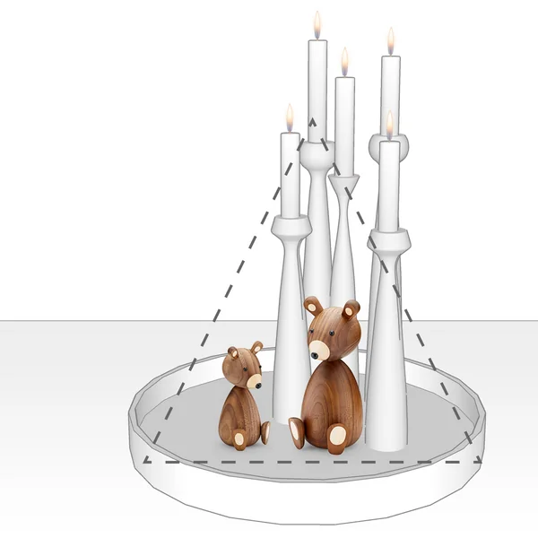 Plateau décoré avec des bougies