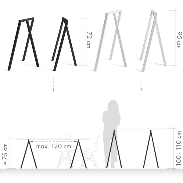 Pieds de table PUK, tréteaux de table